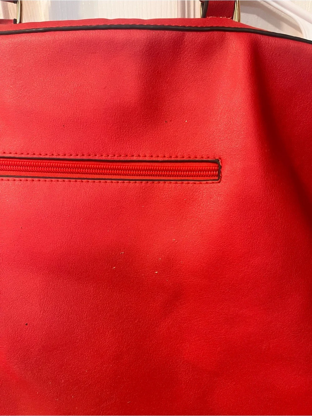 Red & Cream Striped Shoulder Bag with Top Handles